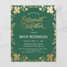 Retirement Party Invitation, Vintage Clover Invite