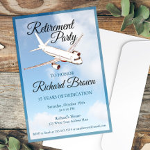 Retirement Party Invitation with Airplane Design