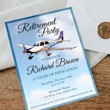 Retirement Party Invitation with Airplane Design 2