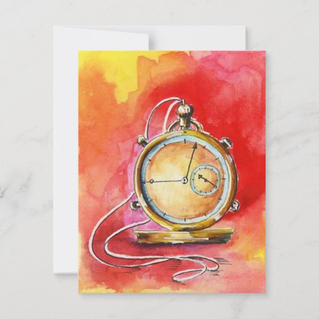 Retirement Party Invitations Gold Pocket Watch! (Front)