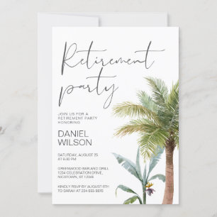 Retirement Party Invitations Green tropical