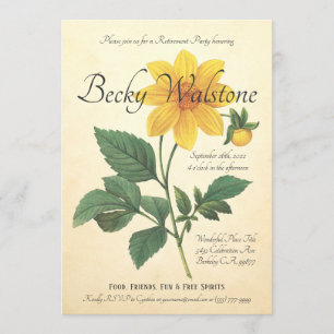 Retirement Party Invitations Vintage Botanical 2