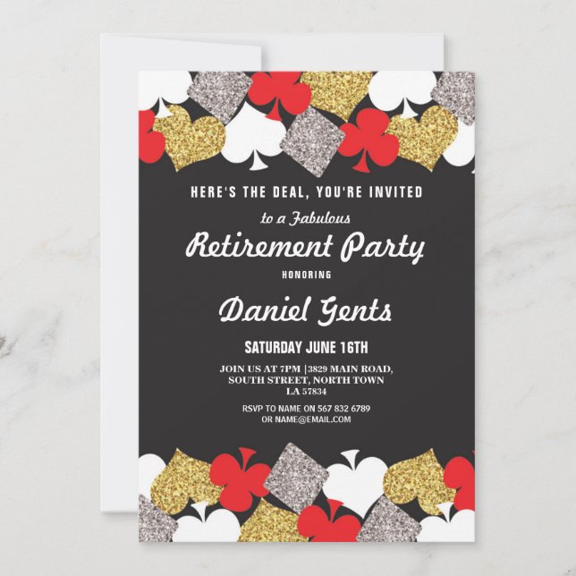 Retirement Party Las Vegas Casino Royale Invite (Front)