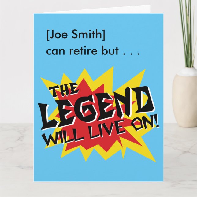 Retirement Party Legend Will Live On Card (Front)