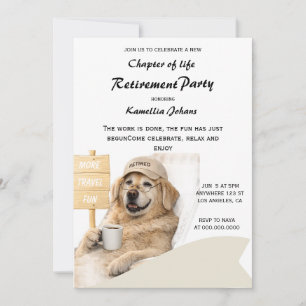 Retirement Party – More Travel, More Fun Dog Invitation