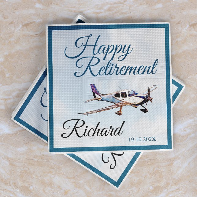 Retirement Party Napkins with Airplane Design 2 (Creator Uploaded)