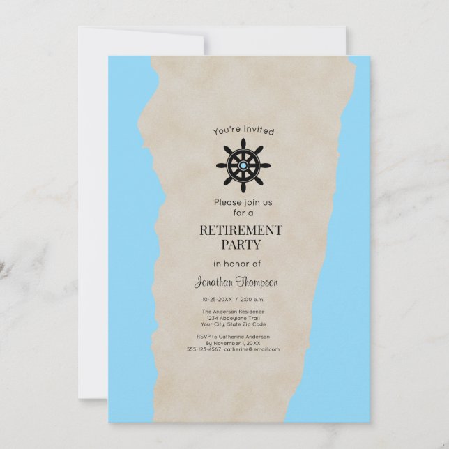 Retirement Party Nautical Custom Invitation (Front)
