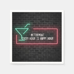 Retirement Party Neon \Sign Napkin
