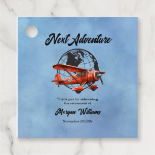 Retirement Party Next Adventure Travel Plane  Favour Tags
