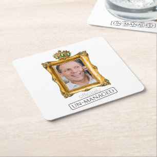 Retirement party Officiallu un-managed dandelions Square Paper Coaster