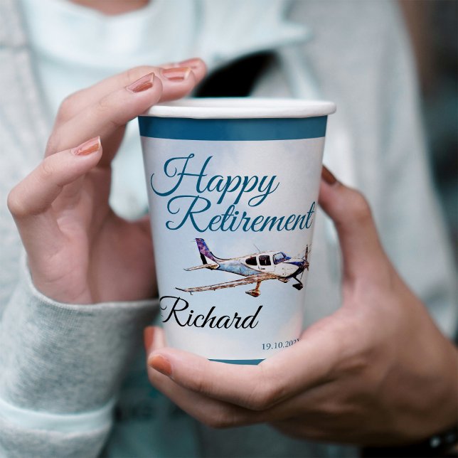 Retirement Party Paper cup with Airplane Design 2 (Creator Uploaded)
