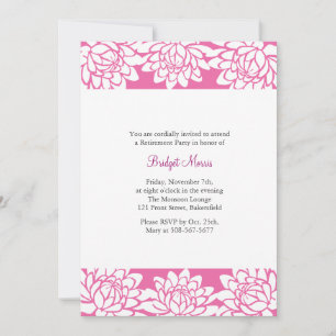 Retirement Party Pink Modern and Floral Invite