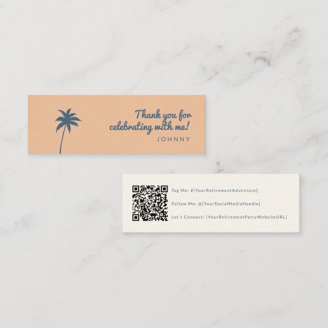 retirement party qr code social media card (Front/Back)