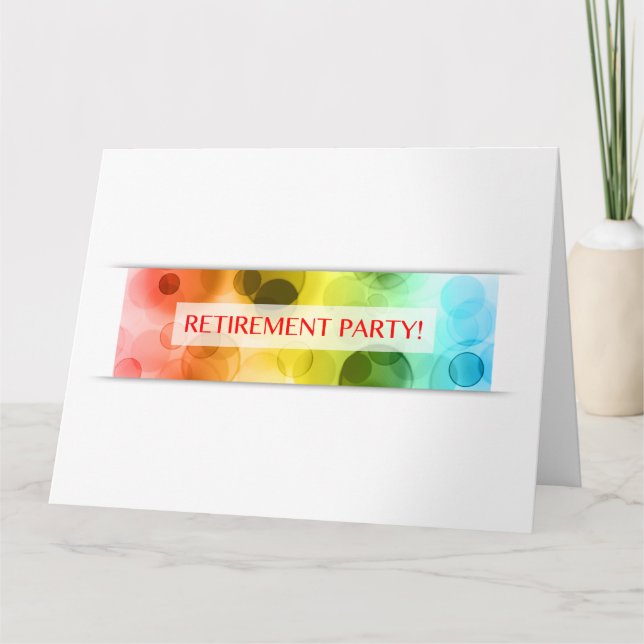 retirement party (rainbow bokeh) card (Front)