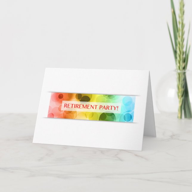 retirement party (rainbow bokeh) card (Front)