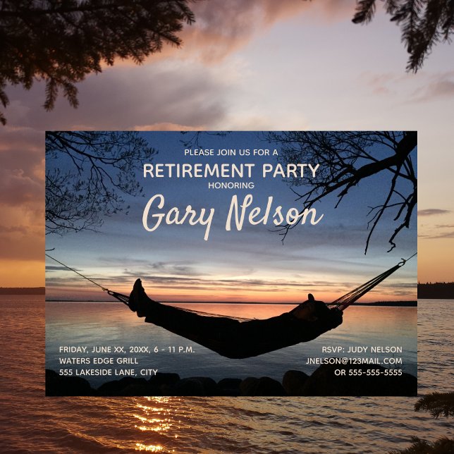 Retirement Party Relax Hammock Invitation (Creator Uploaded)