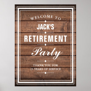 Retirement Party Rustic Wood Welcome Sign