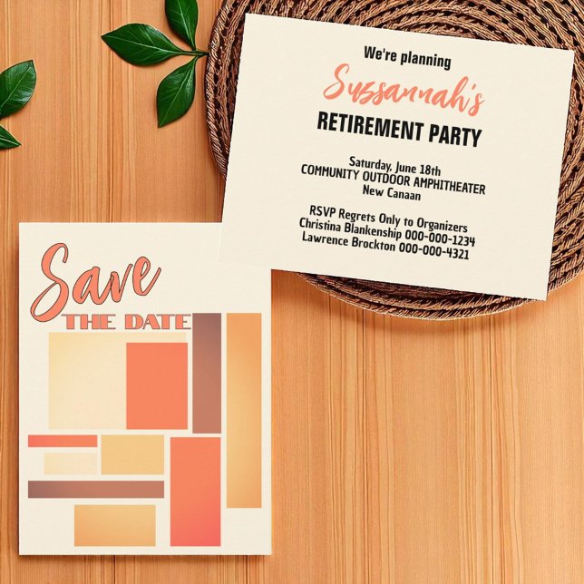 Retirement Party Save The Date Announcement Postcard (front and template back retirement save the date postcard)