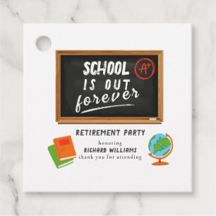 Retirement Party School Teacher Blackboard Favour Tags