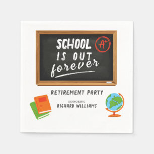 Retirement Party School Teacher Blackboard Napkin