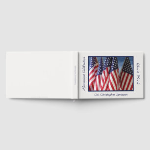 Retirement Party Sign-In Book, American Flags Guest Book