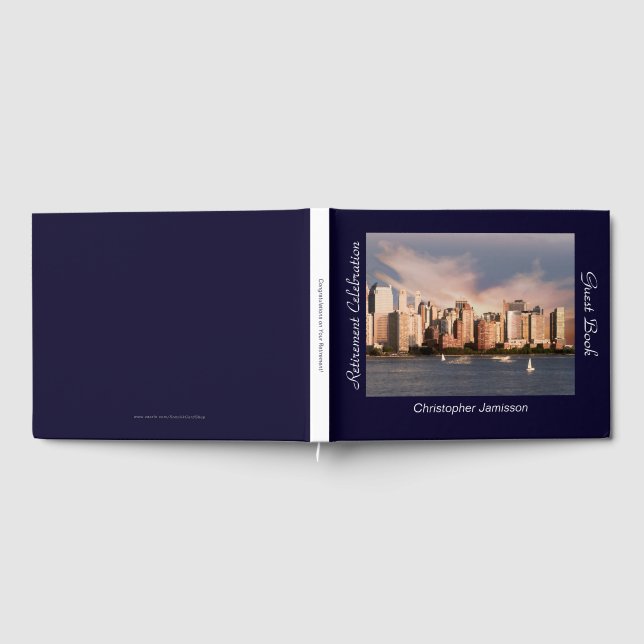 Retirement Party Sign-In Book, NYC Skyline Guest Book (Full)