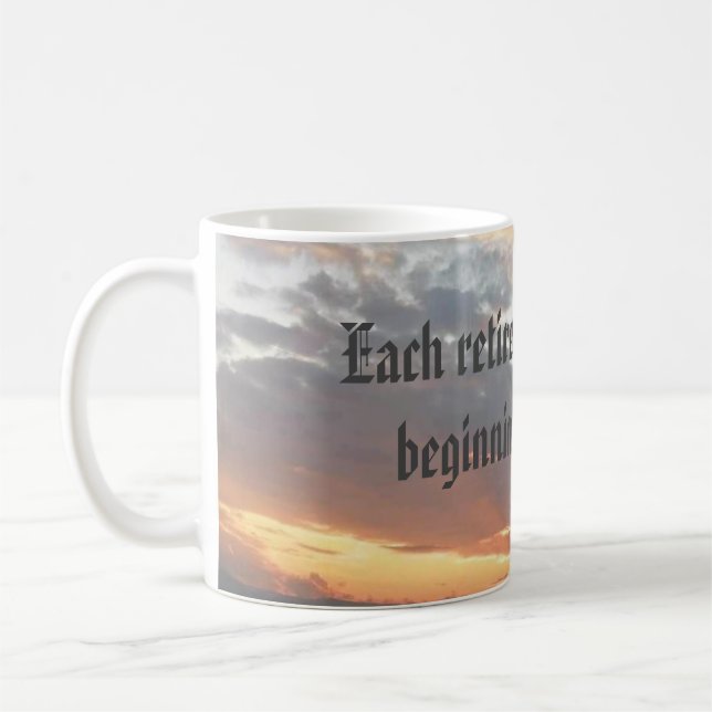 retirement party sunset new beginning coffee mug (Left)