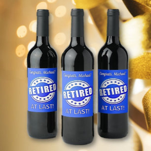 Retirement Party Time! Custom  Wine Label
