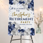 Retirement Party Welcome Blue Balloons 