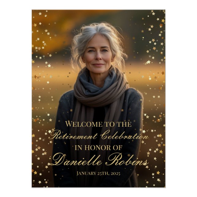 Retirement party welcome sign with photo (Front)