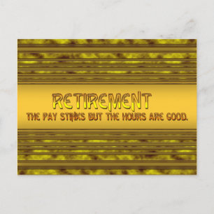 Retirement Pay Postcard