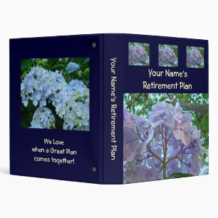 Retirement Plan binder Custom Your Name Blue
