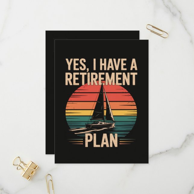 Retirement Plan Boating Sailboat Invitation Postcard (Front/Back In Situ)