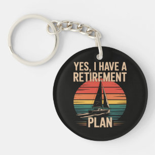 Retirement Plan Boating Sailboat Keychain