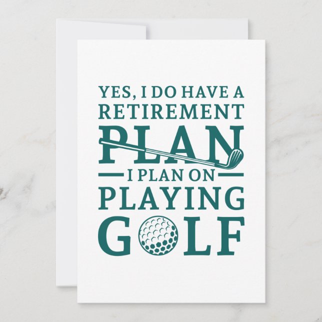 Retirement Plan Golf Thank You Card (Front)