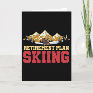 Retirement Plan Skiing Vintage Sunset Retro Skier  Card