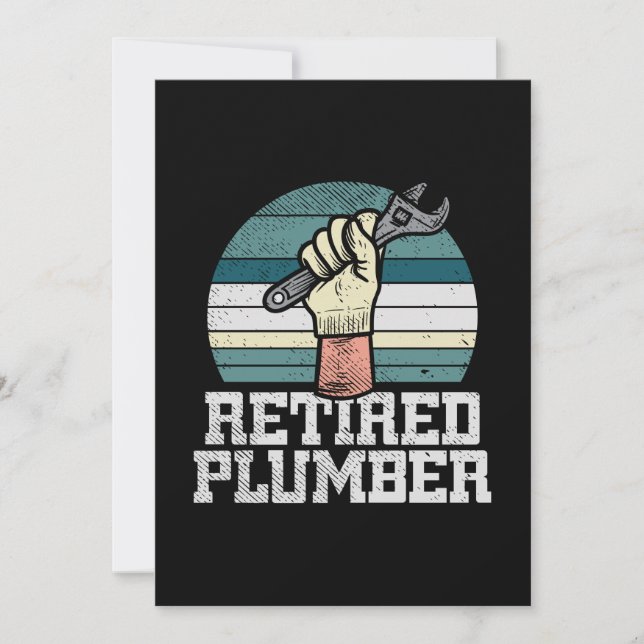 Retirement Plumber Pension Invitation (Front)