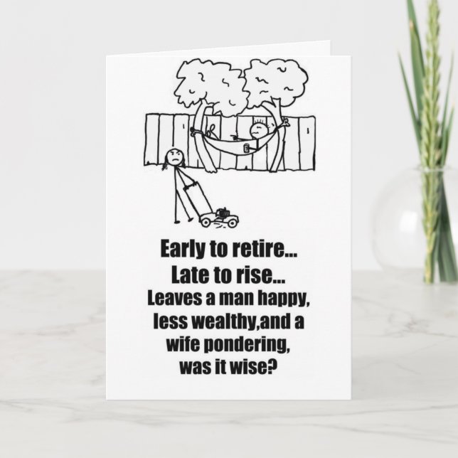 RETIREMENT PONDERING.......GREAT RETIREMENT CARD (Front)