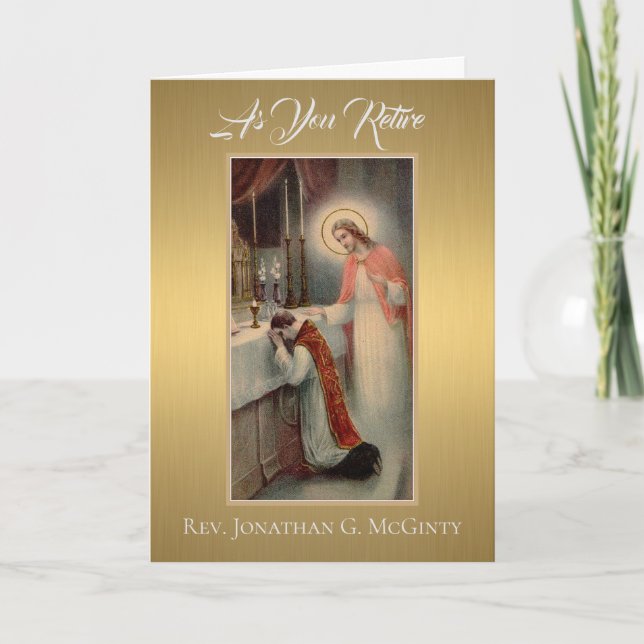 Retirement Priesthood Jesus Altar Card (Front)