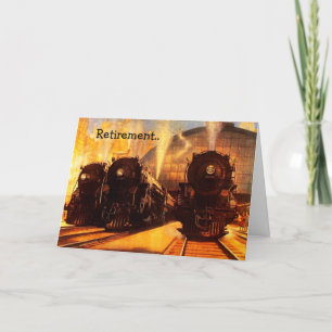 Retirement Railroad Metaphor Steam On Train track! Card