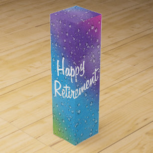 Retirement Raindrops On Rainbow Wine Box
