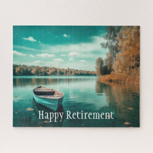 Retirement Relaxing Lake Boating Boat Calm Water Jigsaw Puzzle