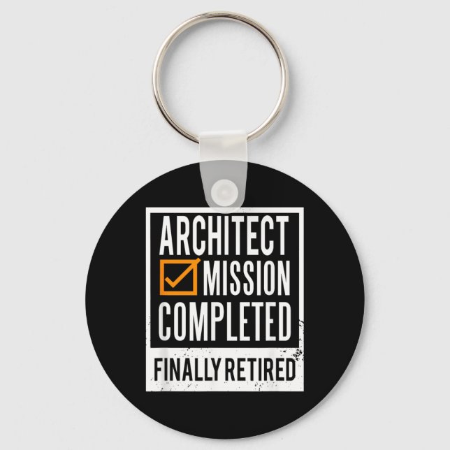 Retirement Retired Architect Keychain (Front)