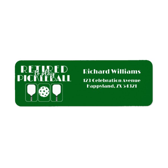 Retirement Retired to Play Pickleball Modern Green (Front)