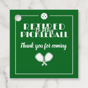 Retirement Retired to Play Pickleball Modern Green Favour Tags