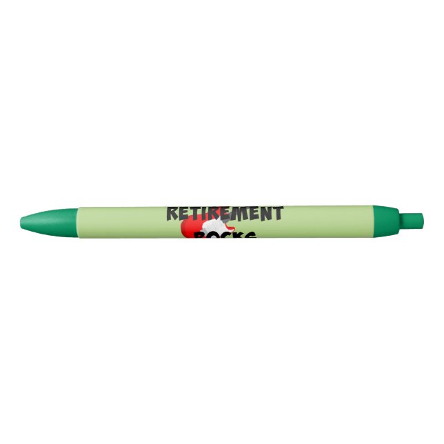 Retirement Rocks Black Ink Pen (Front)