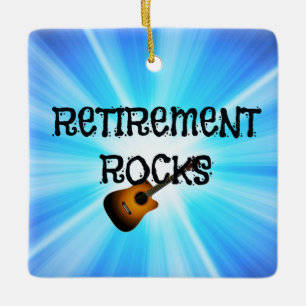 Retirement Rocks--custom guitar design Ceramic Ornament