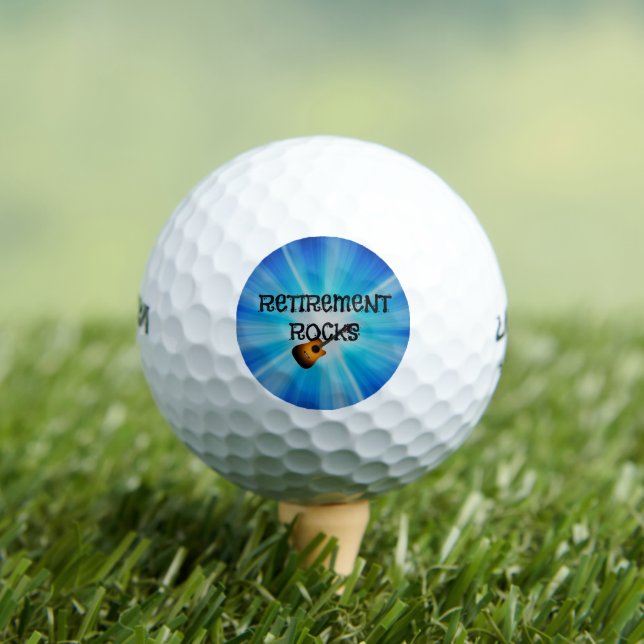 Retirement Rocks--custom guitar design Golf Balls (Insitu Tee)