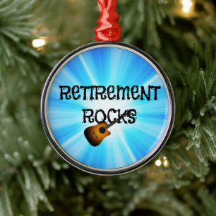 Retirement Rocks--custom guitar design Metal Ornament