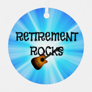 Retirement Rocks--custom guitar design, Metal Ornament